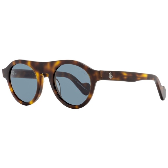 MONCLER DARK HAVANA/BLUE ROUND UNISEX SUNGLASSES ML 0039 - Picture 1 of 2